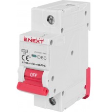 Автоматичний вимикач E.Next e.industrial.mcb.150.1.D80 (1р, 80А, D, 15кА) (i0630002)