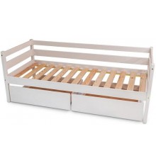 Підліткове ліжко біле  babyson 1 з шухлядою 80x190см