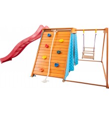 Детский домик для улицы с горкой