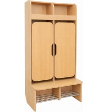 Гардеробна шафа на 2 відділення з лавкою TIA-SPORT