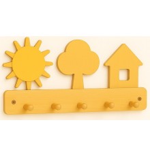 Вішалка настінна з фігурними елементами (сонце, дерево, будиночок) TIA-SPORT