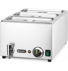 Марміт Bain-marie, зі зливним краном 1/1, 230В/1000Вт, 590x332x(H)242мм + гастроємність 3шт 1/3 100 238868 Hendi