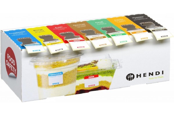 Набір багаторазових етикеток для харчових продуктів на кожен день з дозатором, HENDI, 240x80x(H)100 мм