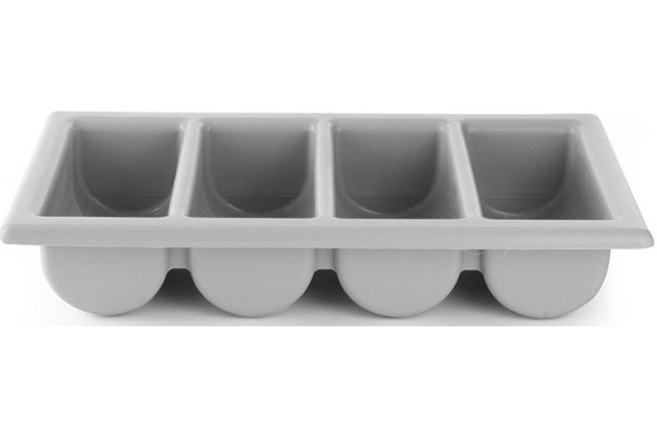 Контейнер для столових приладів GN 1/1, 4 секції, сірий, 530x325x100 мм