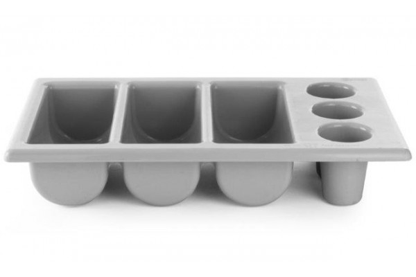 Контейнер для столових приладів GN 1/1, 6 секцій, сірий, 530x325x105 мм