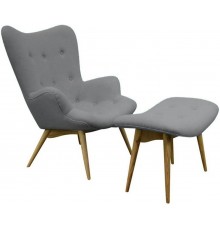 Крісло Флоріно з банкеткою сіра тканина