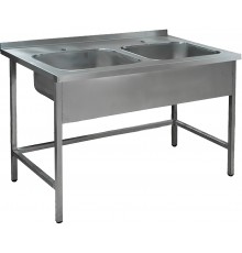 Мийка з нержавеючої сталі двухсекційна цільнотянута 1000×700×850