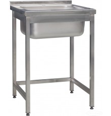 Мийка з нержавіючої сталі односекційна цільнотянута 600×600×850