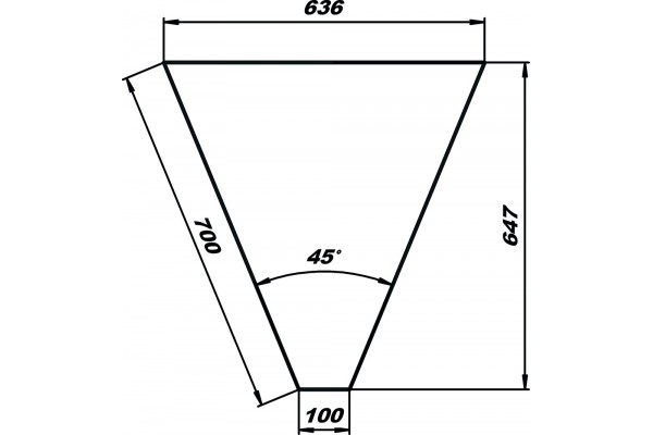 Стіл нейтральний кутовий внутрішній НЕ-К 45° (без полиць) VS/VSOP СТАНДАРТ 201/Ст.3