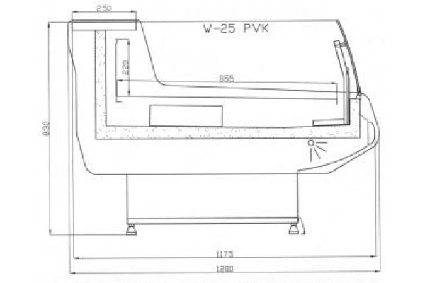 Вітрина холодильна COLD MODENA-v-SELF W-12 PVK, з половиною скла та вентилятором (Польща)