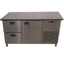Стіл холодильний 1 двері+2 шухляди, з гранітною стільницею без борта, глибина 700 мм