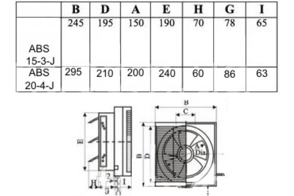 Вентилятор віконний осьовий ASB 15-3-J (Китай)