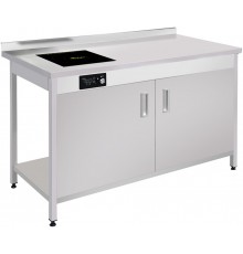 Стіл виробничий комбінований СТВК-4-1іч (1100х600х850) (з вбудованою конфоркою,на 1 інфрачервону конфорку;3,5 кВт.з розпашними дверима)