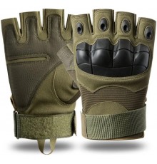 Рукавиці безпалі з кісточками Каучукові Outdoor Tactics Олива L