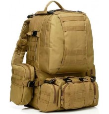 Військово-тактичний рюкзак Molle Assault 55 L+ 3 органайзери Койот