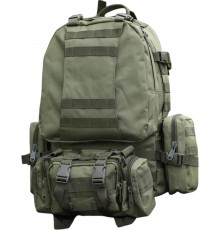 Військово-тактичний рюкзак Molle Assault 55 L+ 3 органайзери Олива