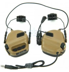 Тактичні навушники EARMOR M32Н Coyote з кріпленням
