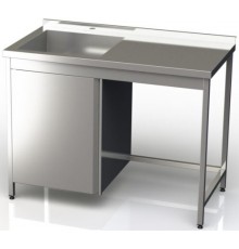 Стіл-тумба нержавіюча з мийкою, дверкою