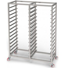 Стелаж кондитерський шпилька, 28 рівнів для дек GN 2/1 з колесами