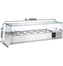 Настільна холодильна вітрина PREMIUM 1,5 m x 0,4 m - для 6x 1/3 GN GGM Gastro