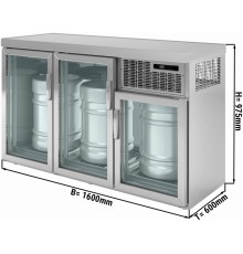 Охолоджувач бочок для пива - 1,6 x 0,6 m - 3 скляних дверей GGM Gastro