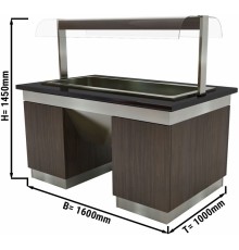 Салат-бар тепловий - 1,6 x 1,0 м - 4x GN 1/1 GGM Gastro