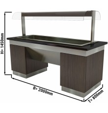 Салат-бар тепловий - 2,0 x 0,8 м - 5x GN 1/1 GGM Gastro