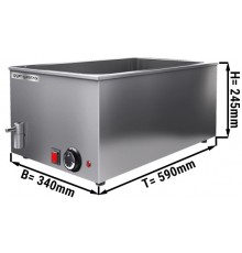 Підігрівач їжі на паровій бані GN1/1 - 150 мм / з краном зливу GGM Gastro