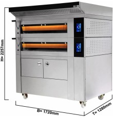 Піч для випічки - сенсорне управління - 2 камери - 8x EN 40x60 - з витяжкою та ростійною шафою GGM Gastro