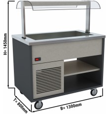 Холодильна витрина - 1,3 x 0,8 m - 3x GN 1/1 GGM Gastro