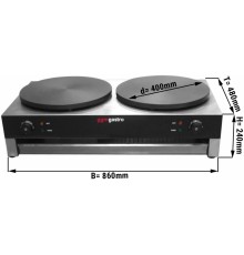 Апарат для млинців - 2 пост - Ø 40 cm GGM Gastro