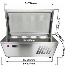 Вітрина для морозова настільна - 4 x 5 Л GGM Gastro