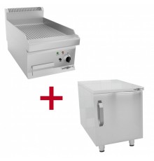 Жарова поверхня електрична - рифлена (4,5 kW) - з підставкою 1 двері GGM Gastro
