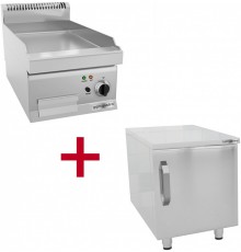 Жарова поверхня електрична - гладка (4,5 kW) - з підставкою 1 двері GGM Gastro