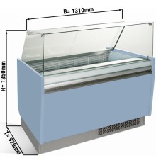 Вітрина для морозива 1,25 x 0,92 м - світло-блакитна GGM Gastro