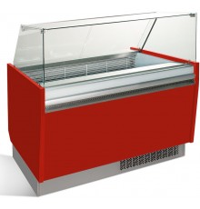 Вітрина для морозива 1,25 x 0,92 м - червона GGM Gastro
