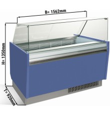 Вітрина для морозива 1,56 x 0,92 - блакитна GGM Gastro