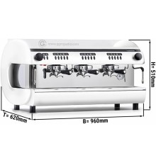Кавова машина рожкова, 3 групи / біла GGM Gastro