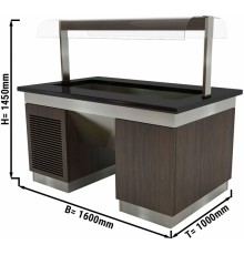 Салат-бар холодильний - 1,6 x 1,0 м - 4x GN 1/1 GGM Gastro