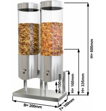 Диспенсер для мюслів подвійний - Ø 12 cm GGM Gastro