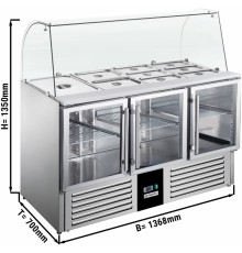 Саладетта PREMIUM - 1,37 x 0,7 m - 3 скляних дверей GGM Gastro
