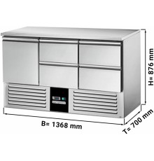 Саладетта / Холодильний стіл PREMIUM - 1,37 x 0,7 m - 1 двері та 4 шухляди 1/2 GGM Gastro