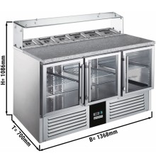 Саладетта PREMIUM - 1,36 x 0,7 m - 3 скляних дверей GGM Gastro