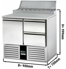 Саладетта PREMIUM - 0,9 x 0,7 m - 1 двері та 2 шухляди 1/2 GGM Gastro