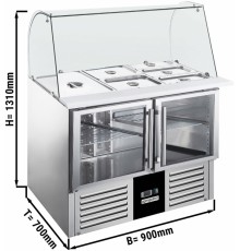 Саладетта PREMIUM - 0,9 x 0,7 - 2 скляних дверей GGM Gastro