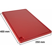 Дошка для нарізання з канавкою - 25 x 40 см - червоний GGM Gastro