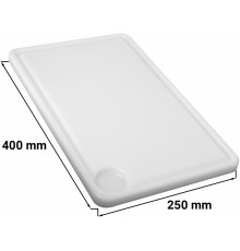 Дошка для нарізання з канавкою - 25 x 40 см - білий GGM Gastro