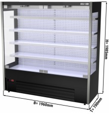 Холодильна гірка - 2,0 x 0,7 m - чорний - з 4 полиця - 0,7 TIEF GGM Gastro