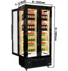 Холодильна шафа для вина та лікерів - 1,0 x 0,61 - 2 скляних дверей GGM Gastro