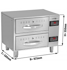 Теплова шафа з 2 шухлядами - 0,82 m - GN 1/1 GGM Gastro